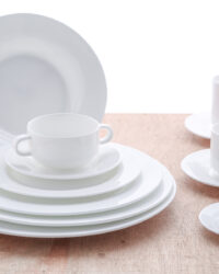 Obertassen Teller stapelbar Fine Bone China